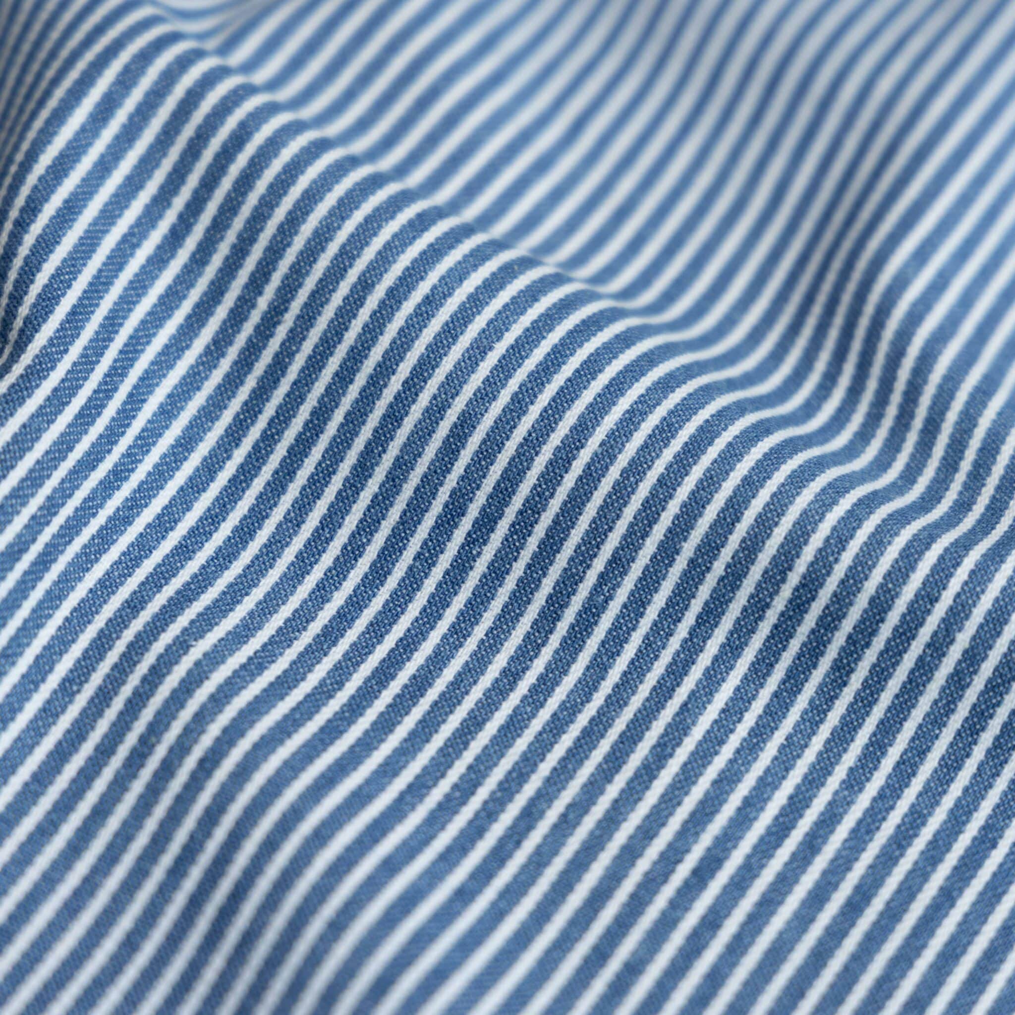 Denim yarn dyed strepen jeansblauw