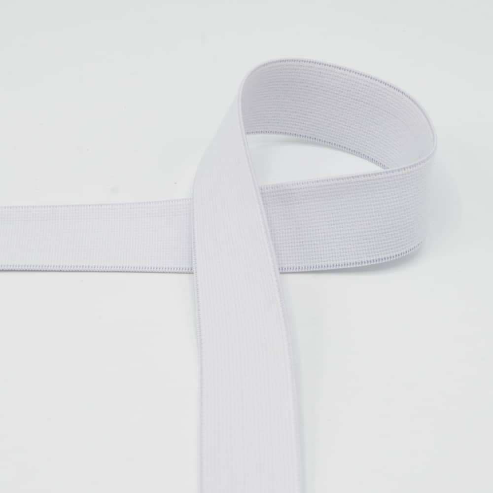 Elastiek uni 25mm wit