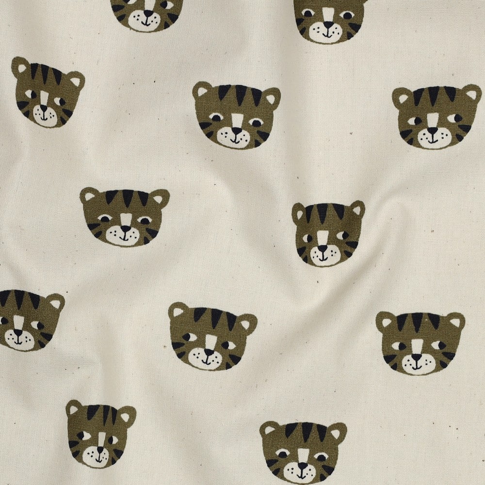Poplin organic tijgers naturel