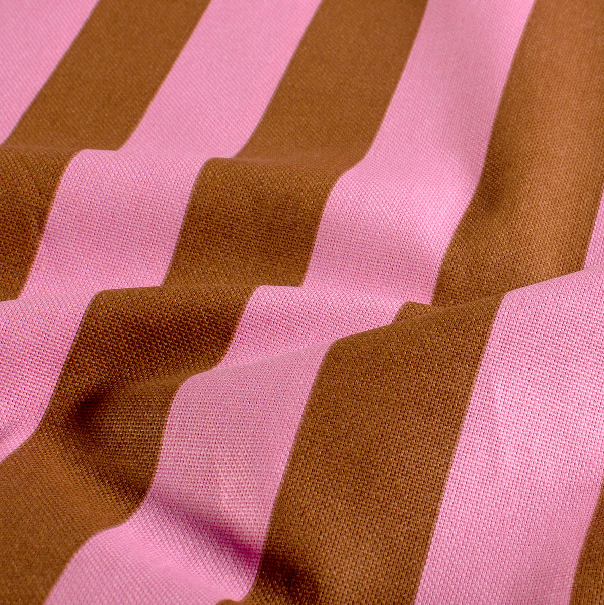Canvas panama strepen roze/camel