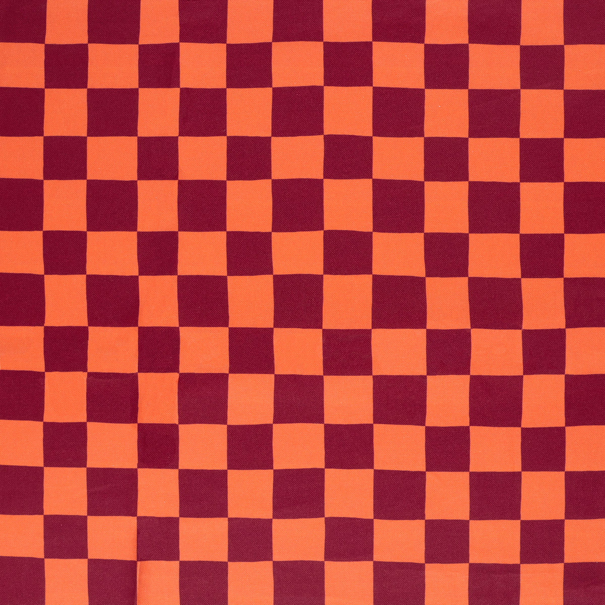 Canvas panama ruiten bordeaux/oranje