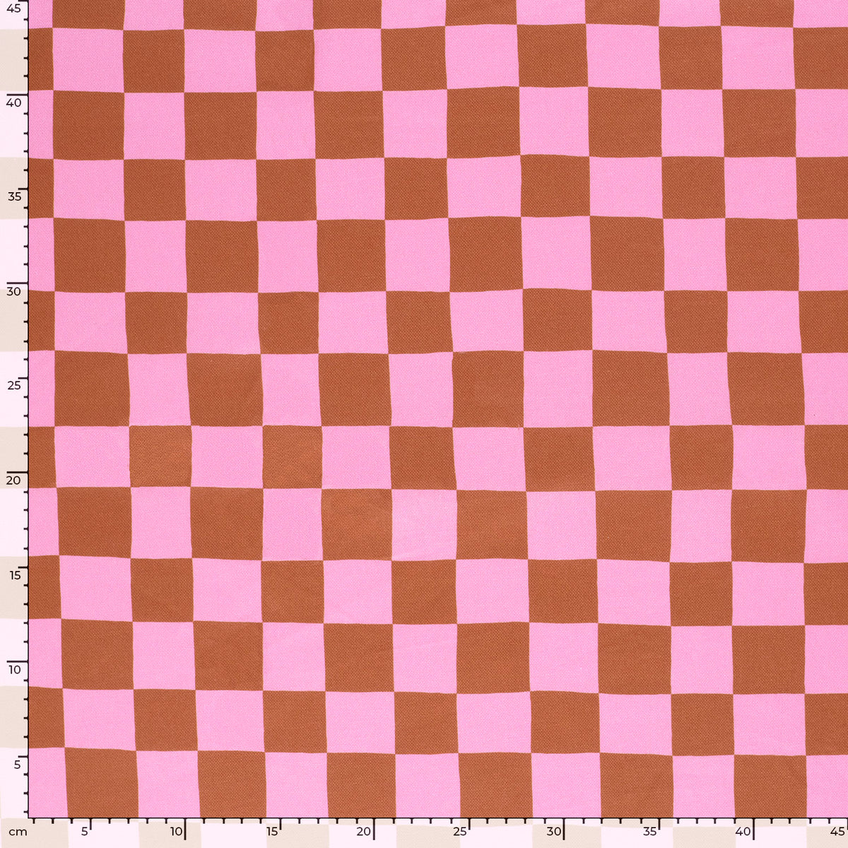 Canvas panama ruiten roze/camel