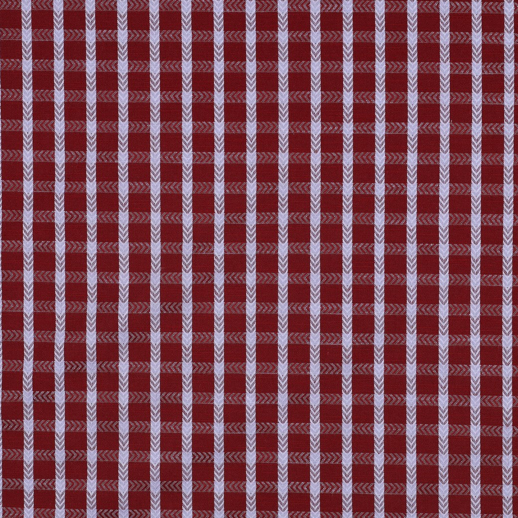 Yarn dyed katoen dobby ruiten burgundy/lila