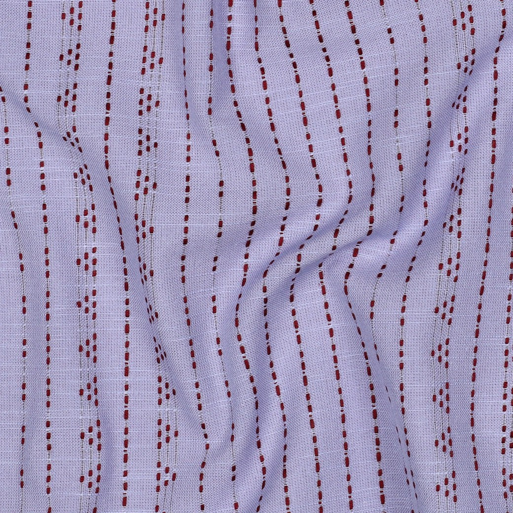 Yarn dyed katoen dobby dots lila/burgundy