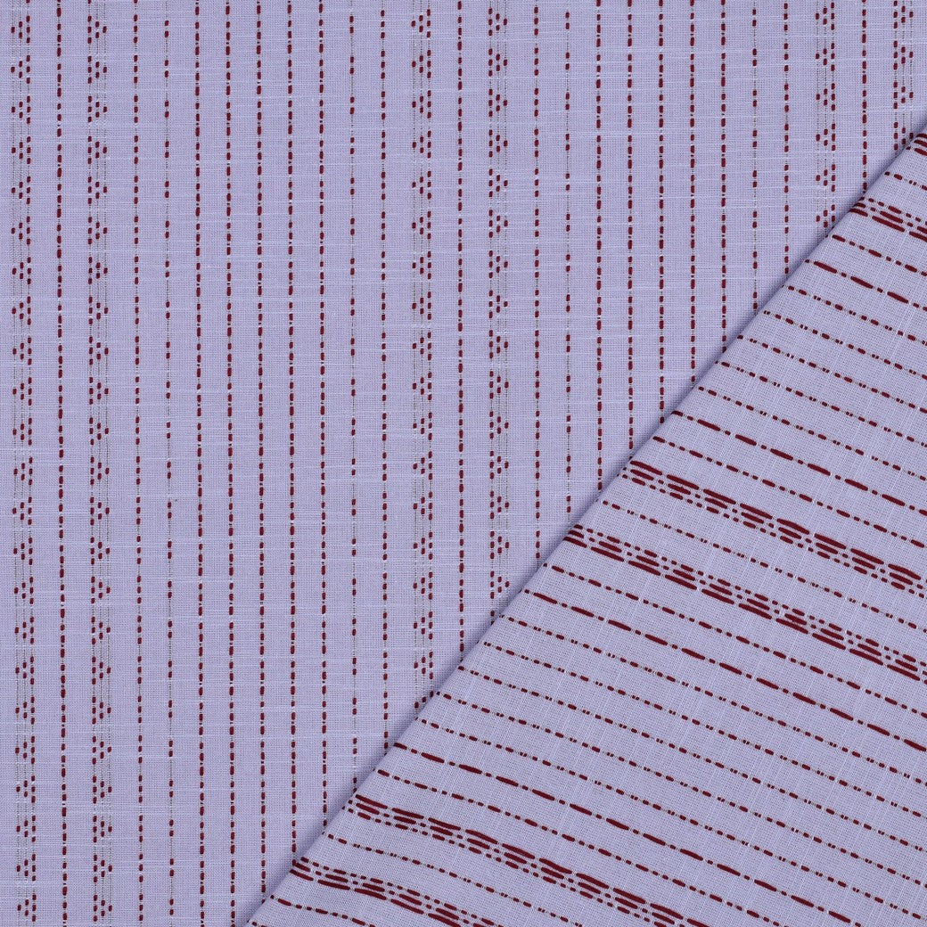 Yarn dyed katoen dobby dots lila/burgundy