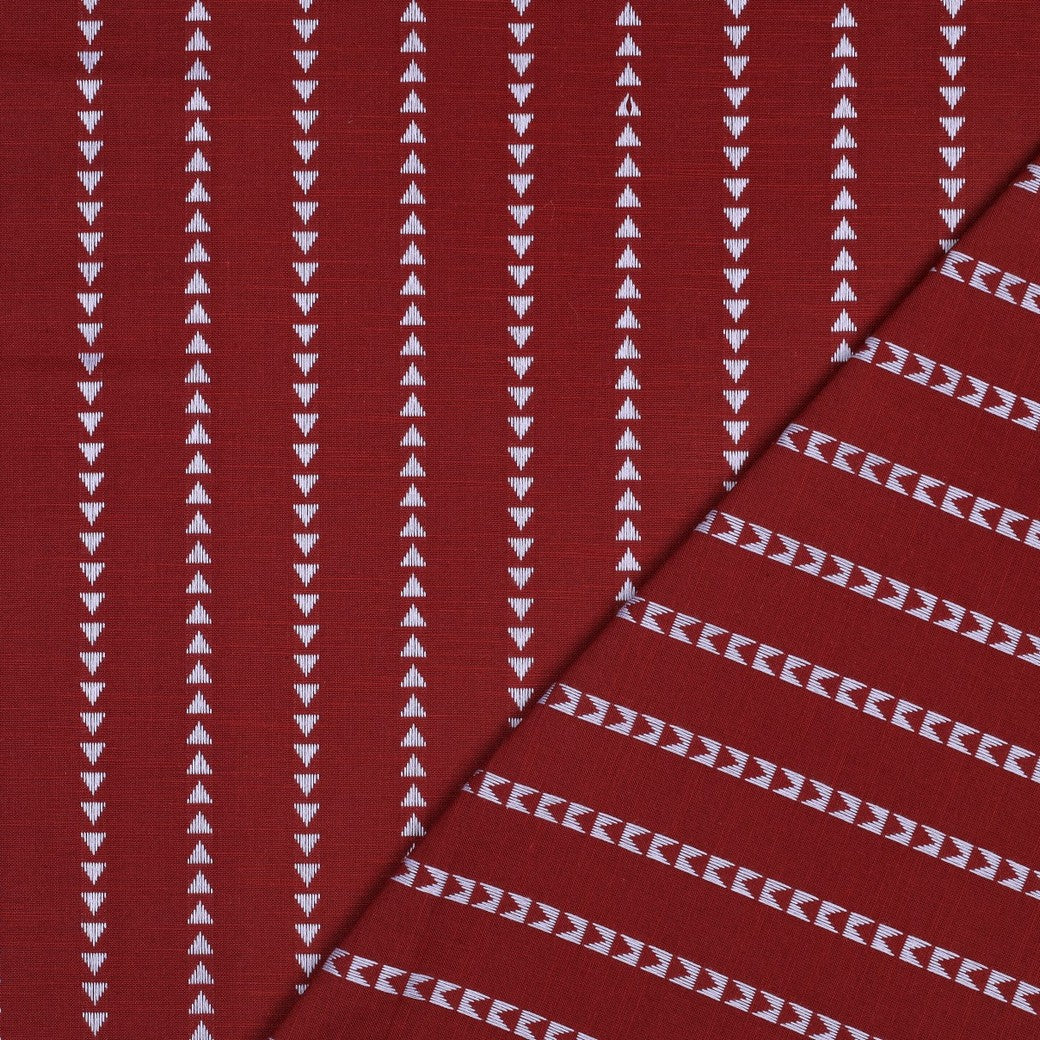 Yarn dyed katoen dobby abstract burgundy/lila