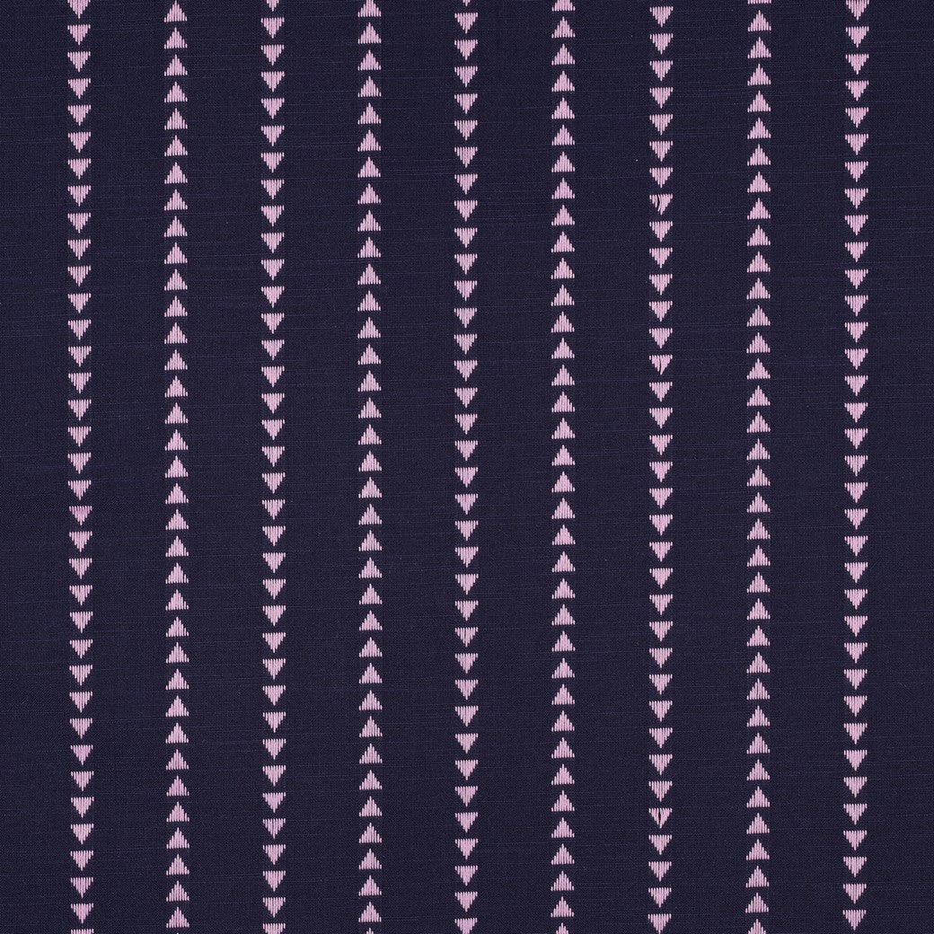 Yarn dyed katoen dobby abstract navy/roze