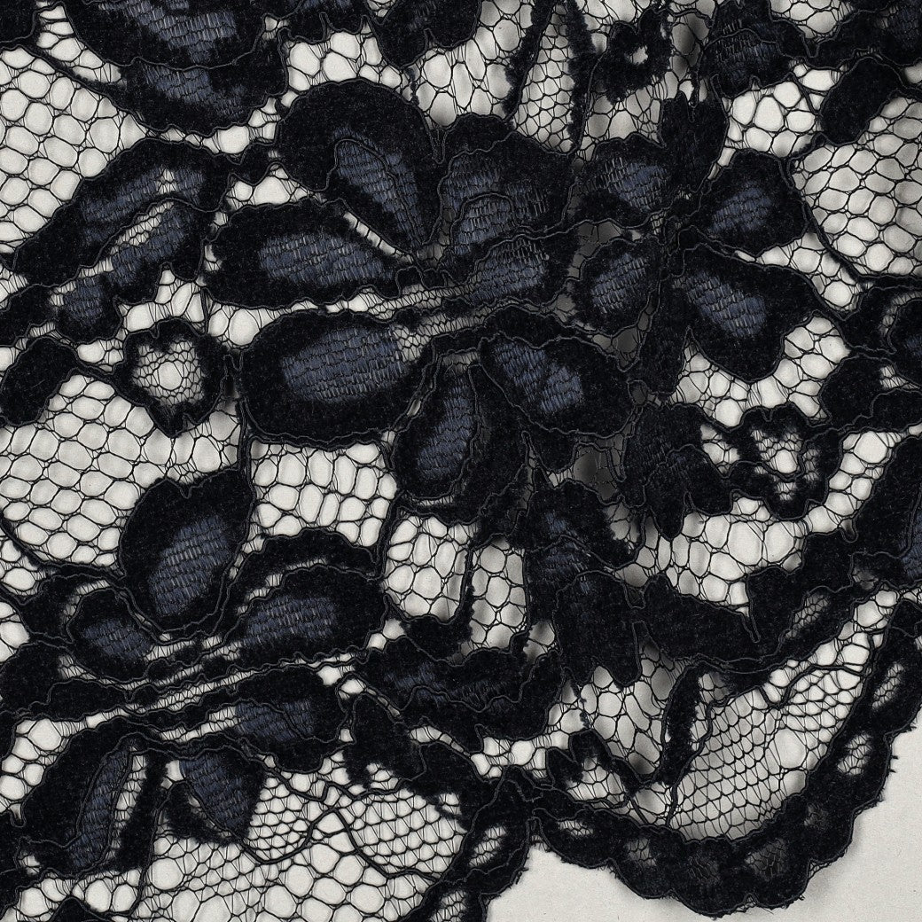 Chenille kant twee-zijdige golfrand navy