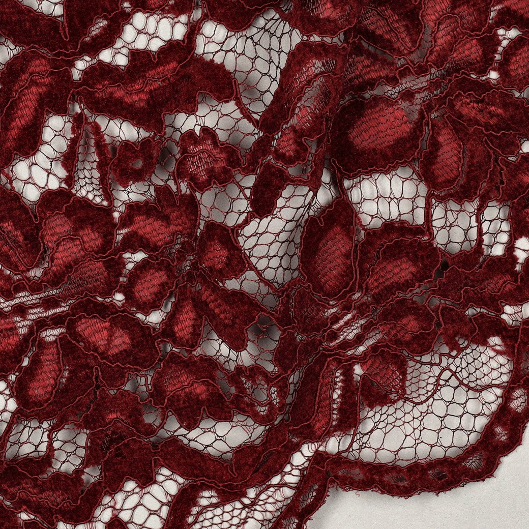 Chenille kant twee-zijdige golfrand bordeaux