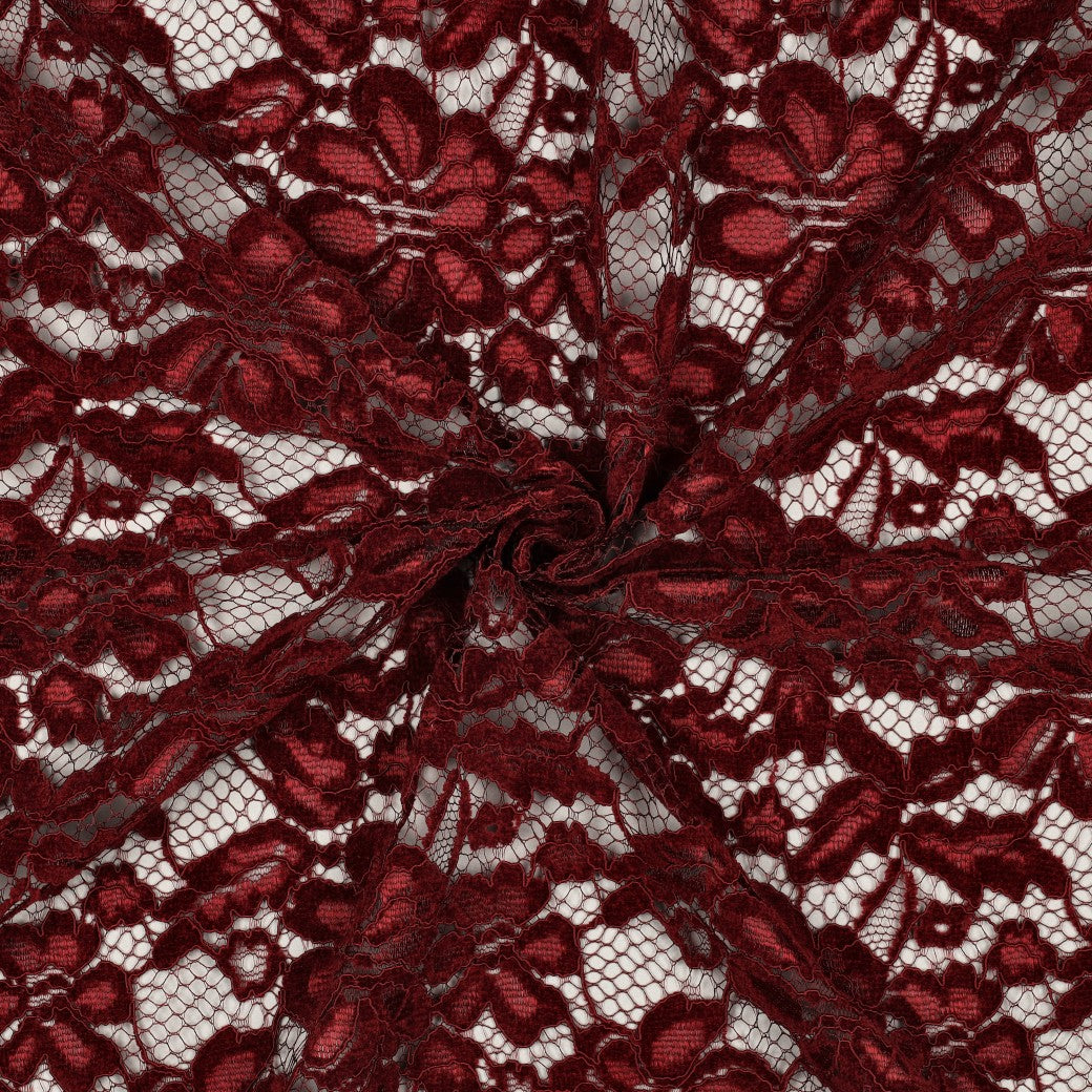 Chenille kant twee-zijdige golfrand bordeaux