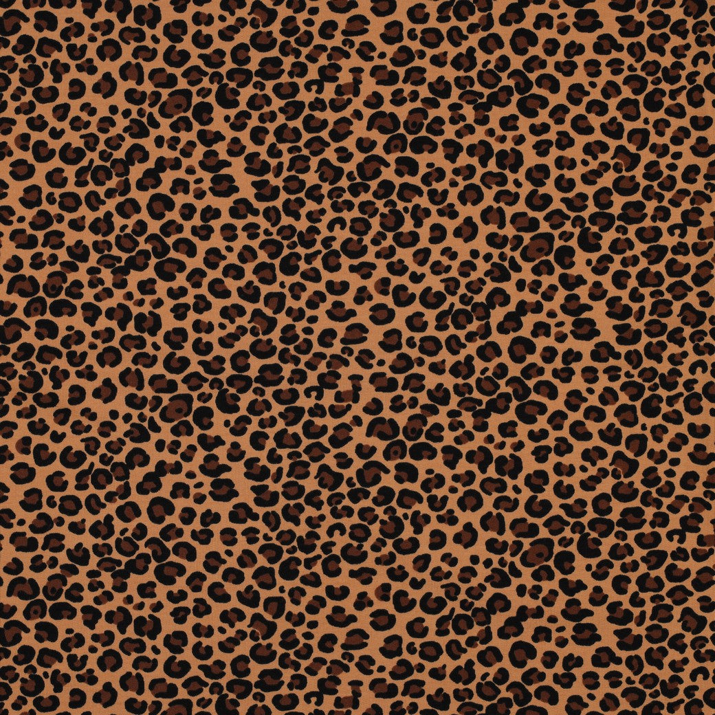 French terry luipaardprint bruin