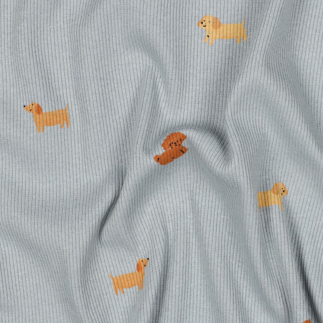 Rib jersey honden lichtblauw