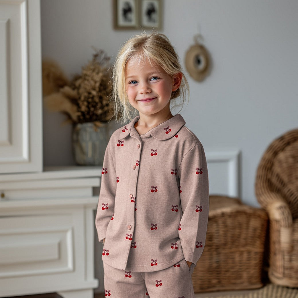 Flanel kersen lichtroze