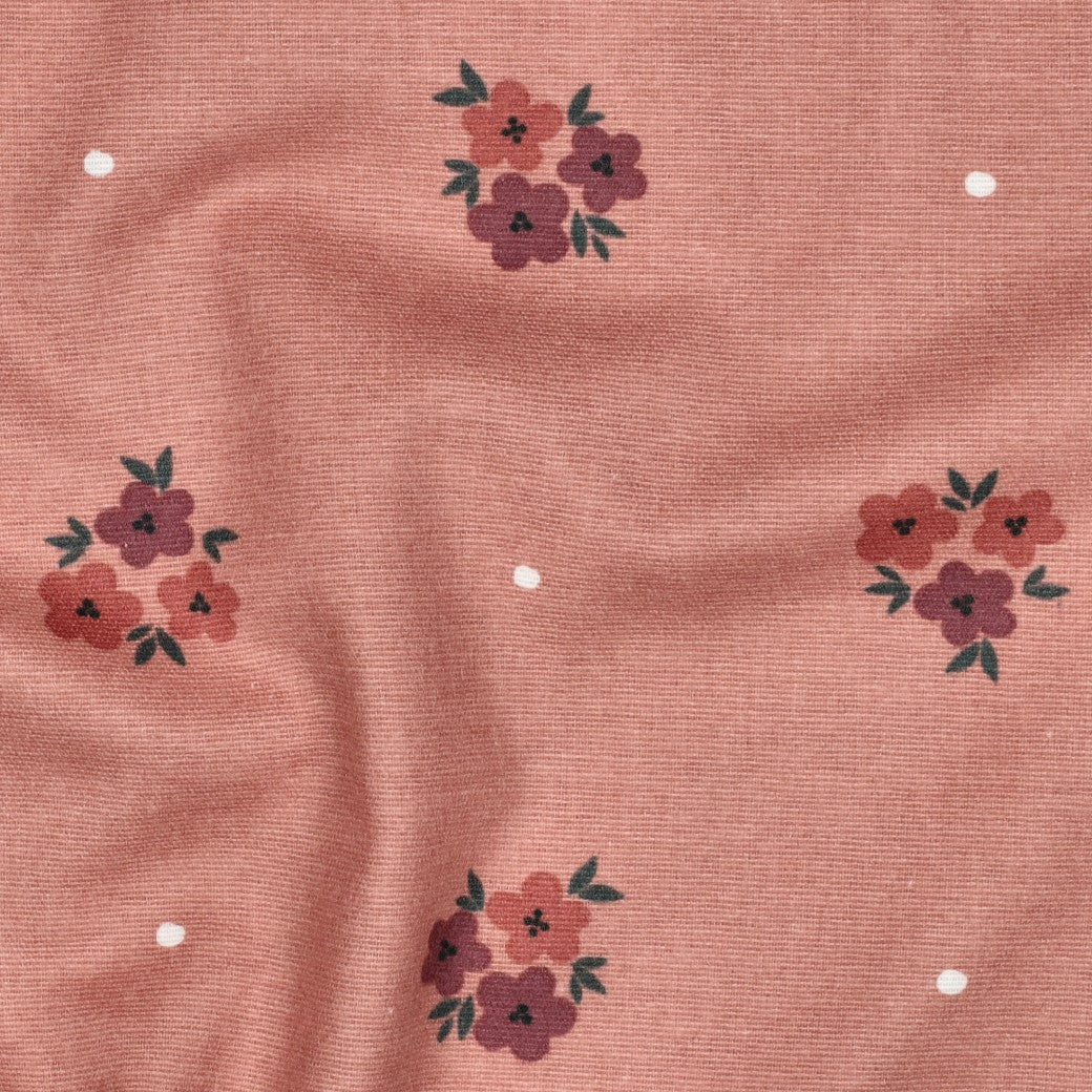 Flanel bloemen oudroze