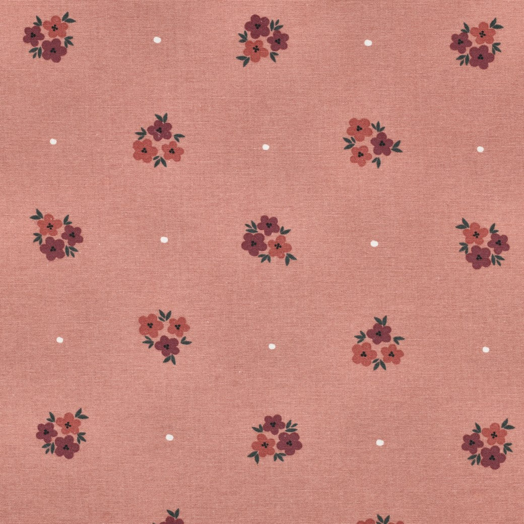Flanel bloemen oudroze