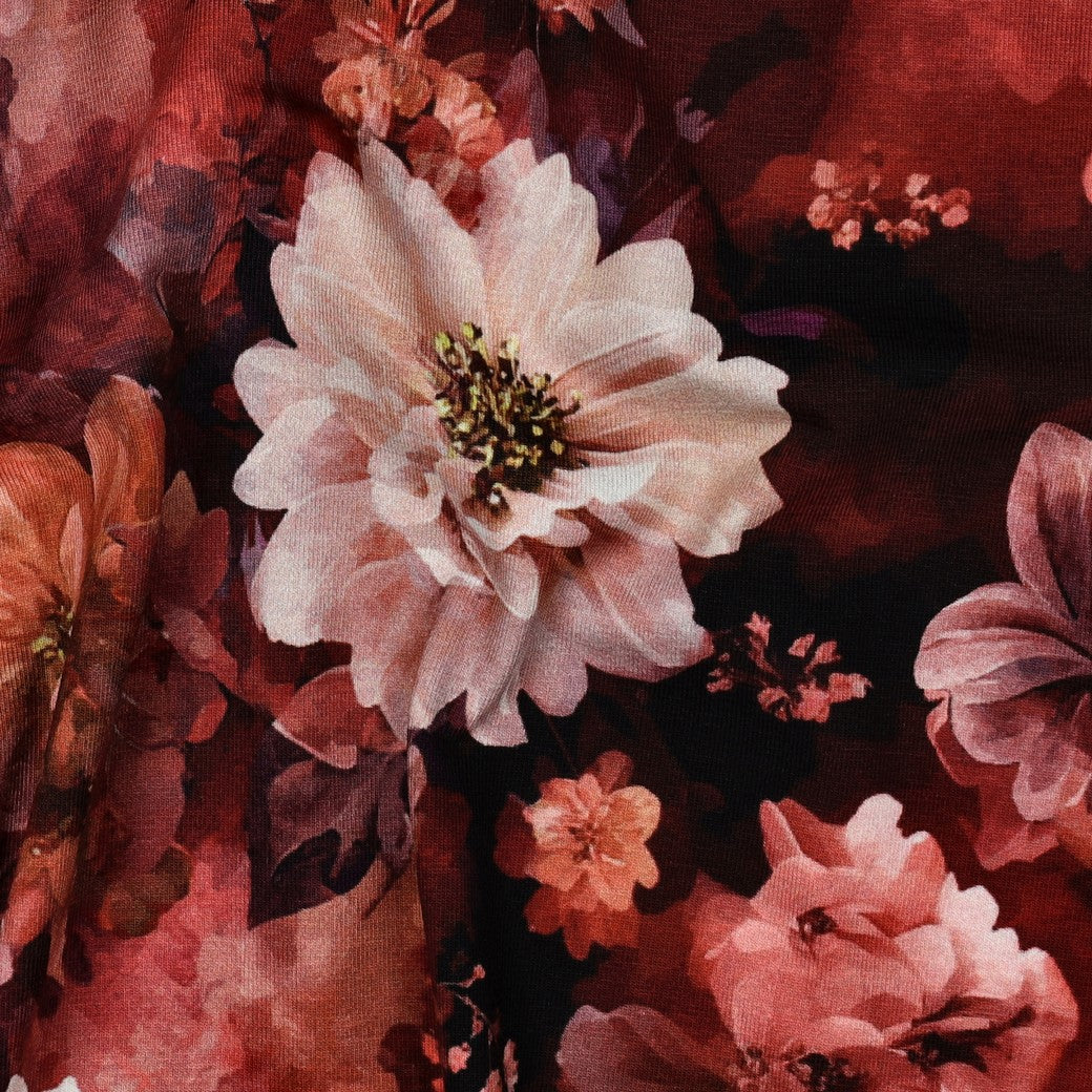 Jersey digitaal bloemen rood