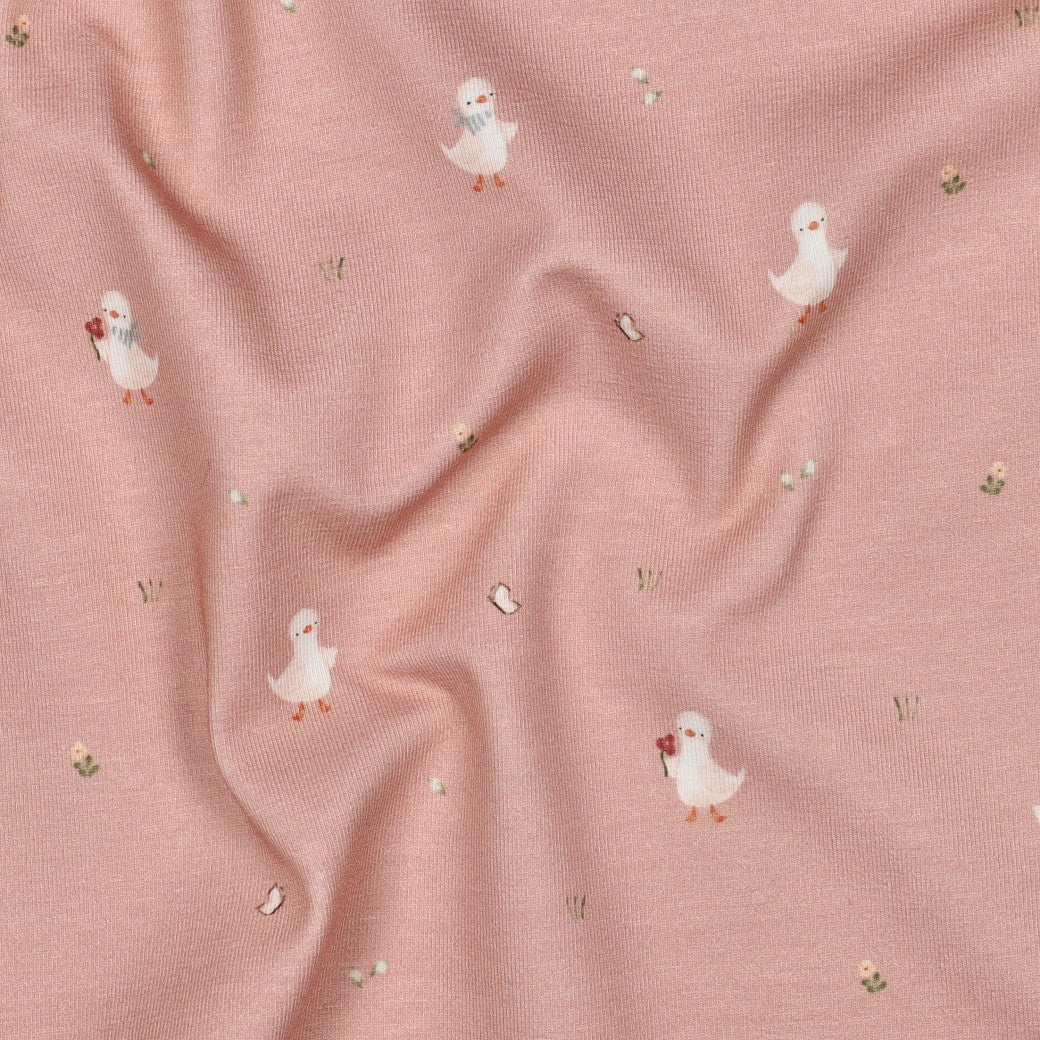 Jersey organic gansjes roze