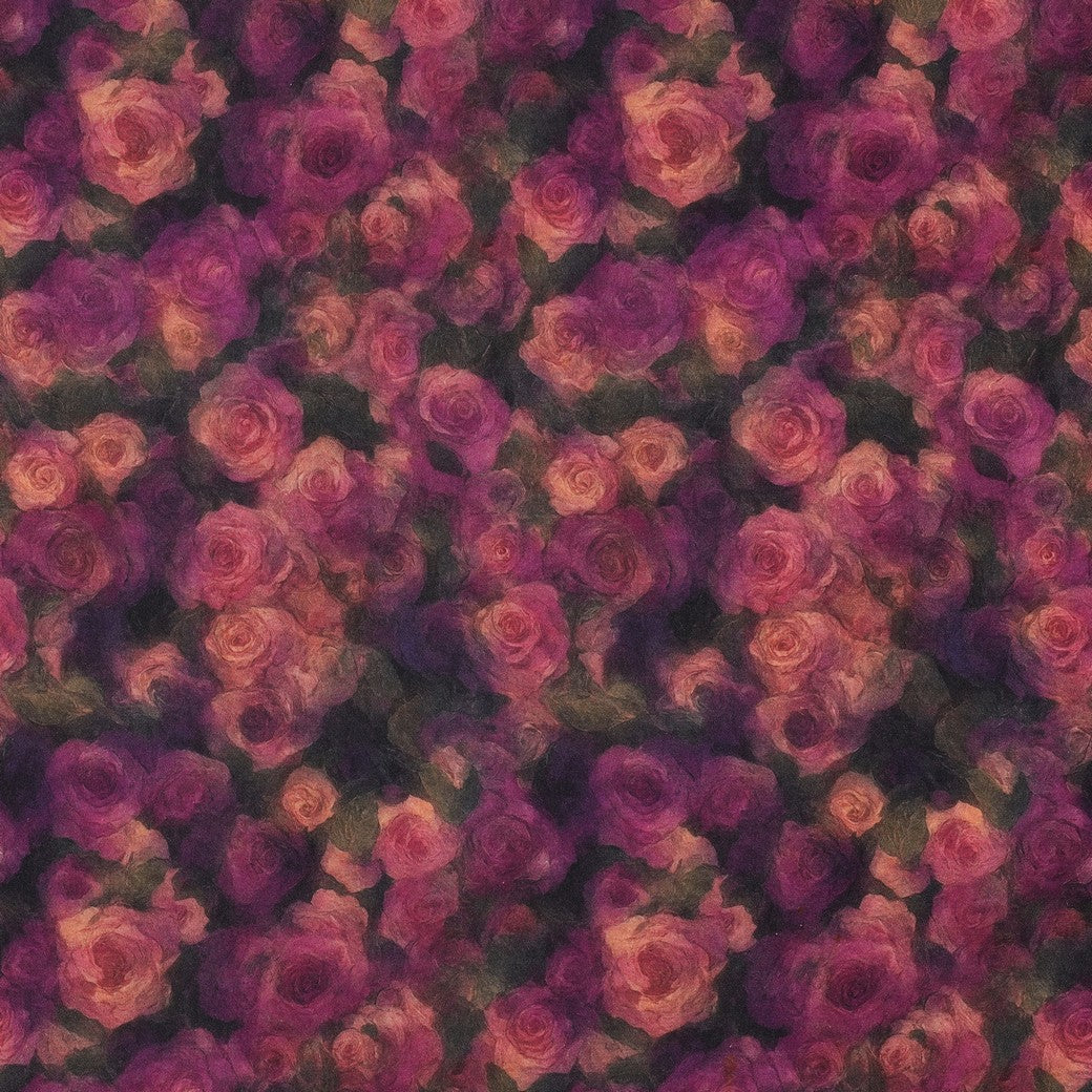 Viscose satijn digitaal bloemen paars