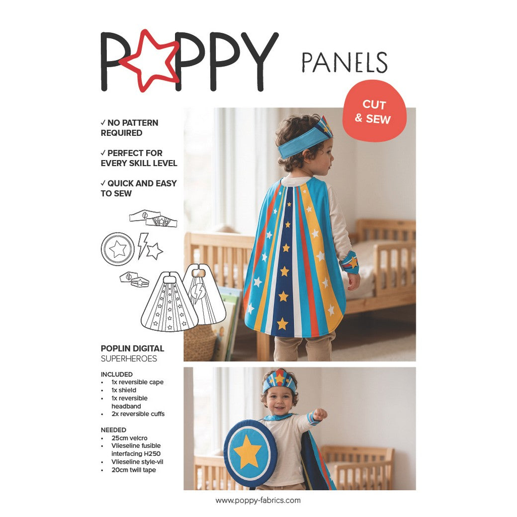 Paneel poplin verkleedset superheld