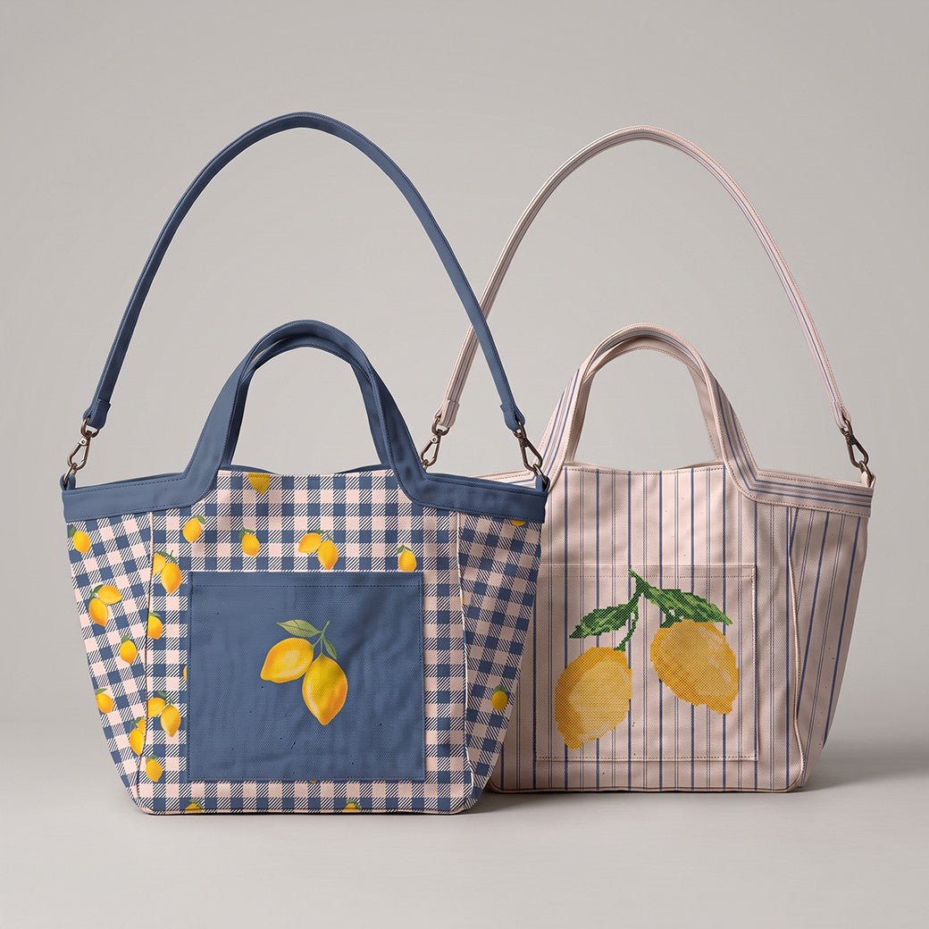 Paneel canvas shopper citroenen naturel