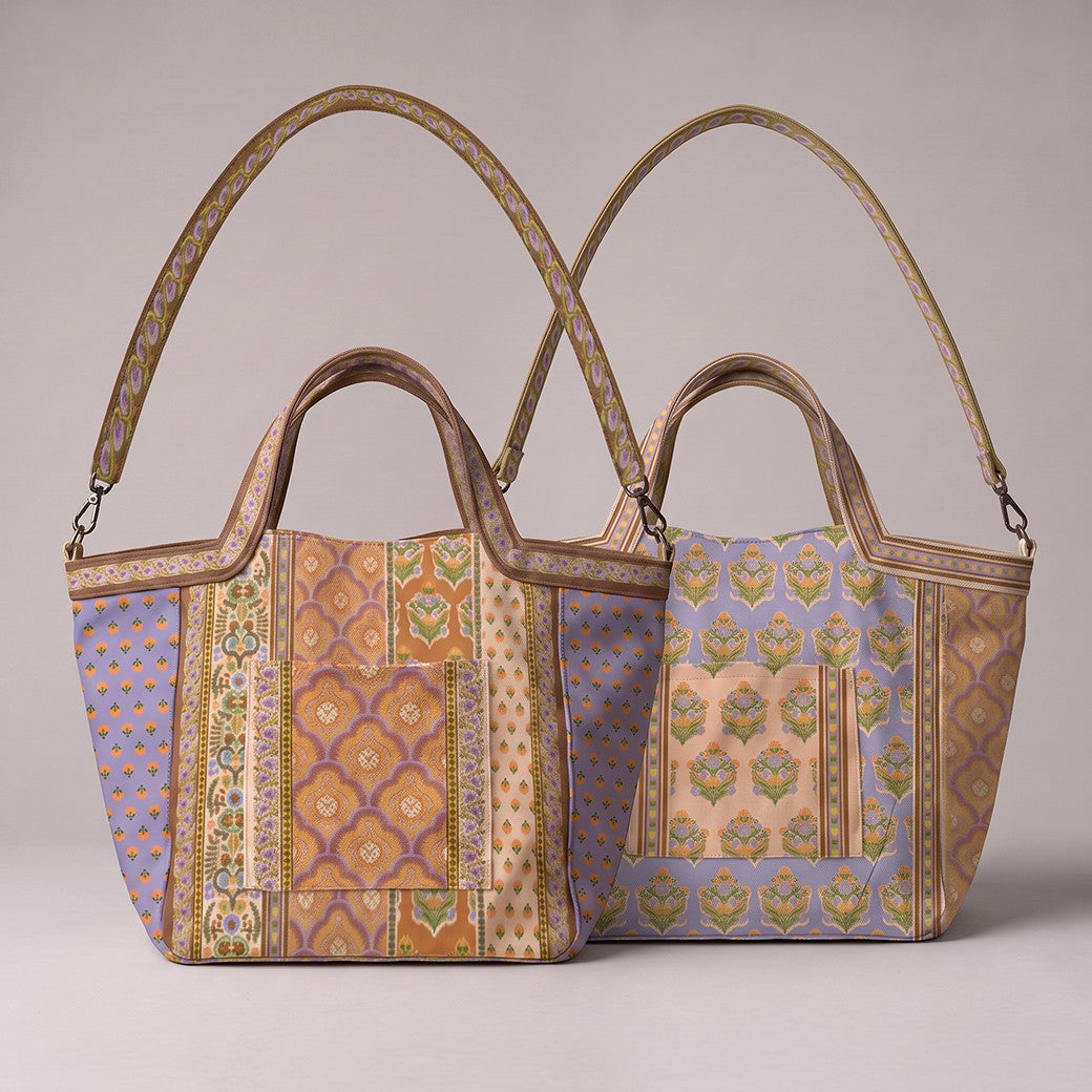 Paneel canvas shopper bloemen multicolor