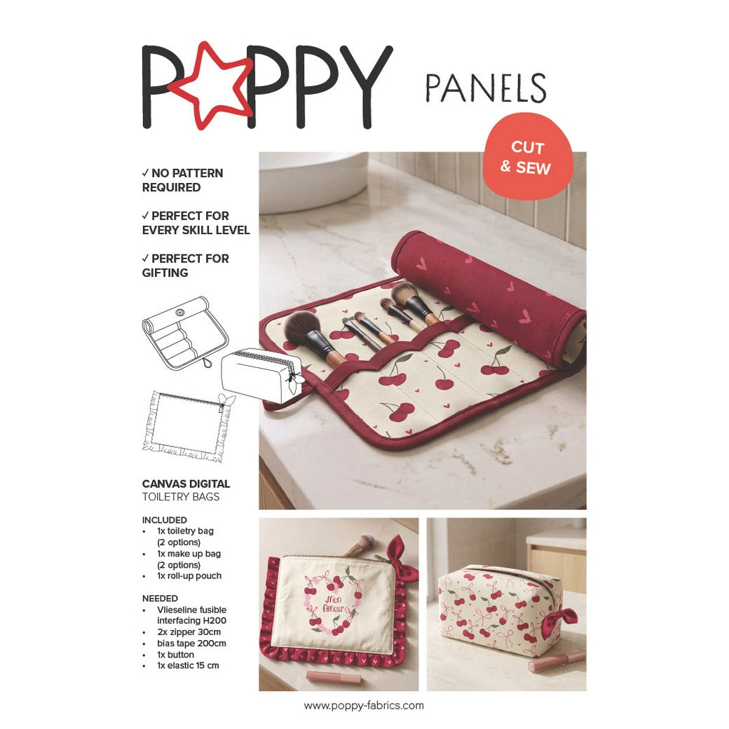 Paneel canvas toilettas kersen rood