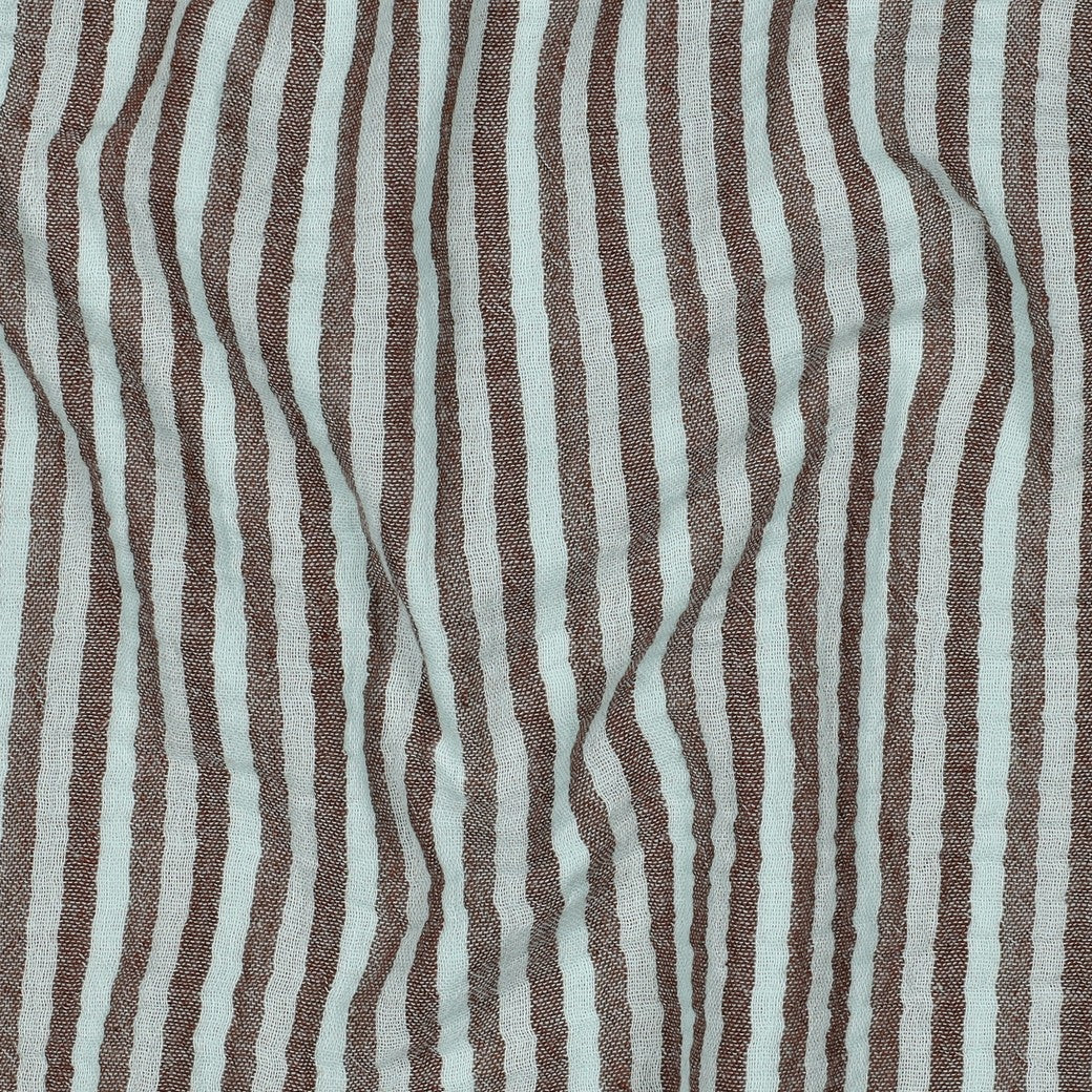 Hydrofiel yarn dyed strepen blauw/bruin
