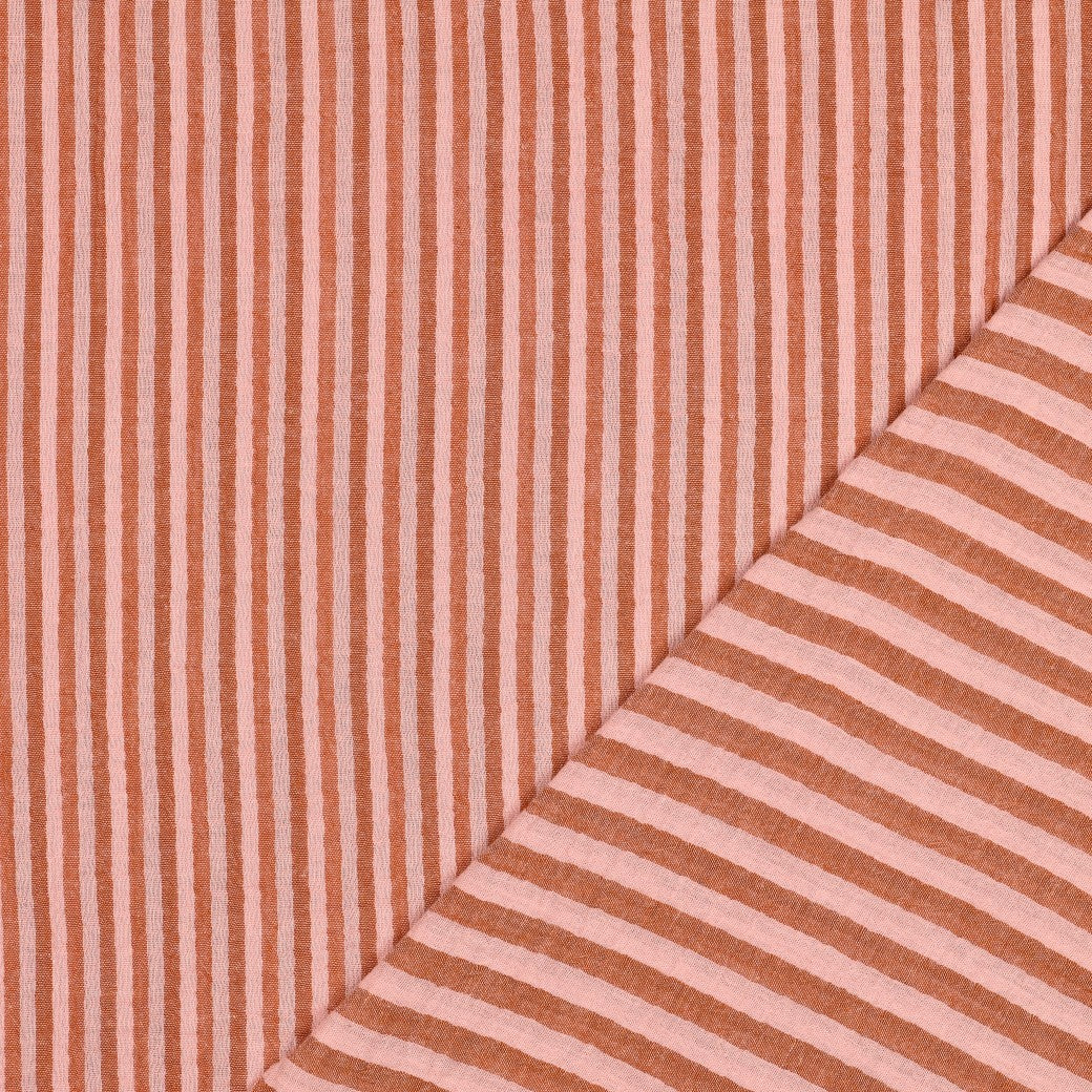 Hydrofiel yarn dyed strepen roze/oranje