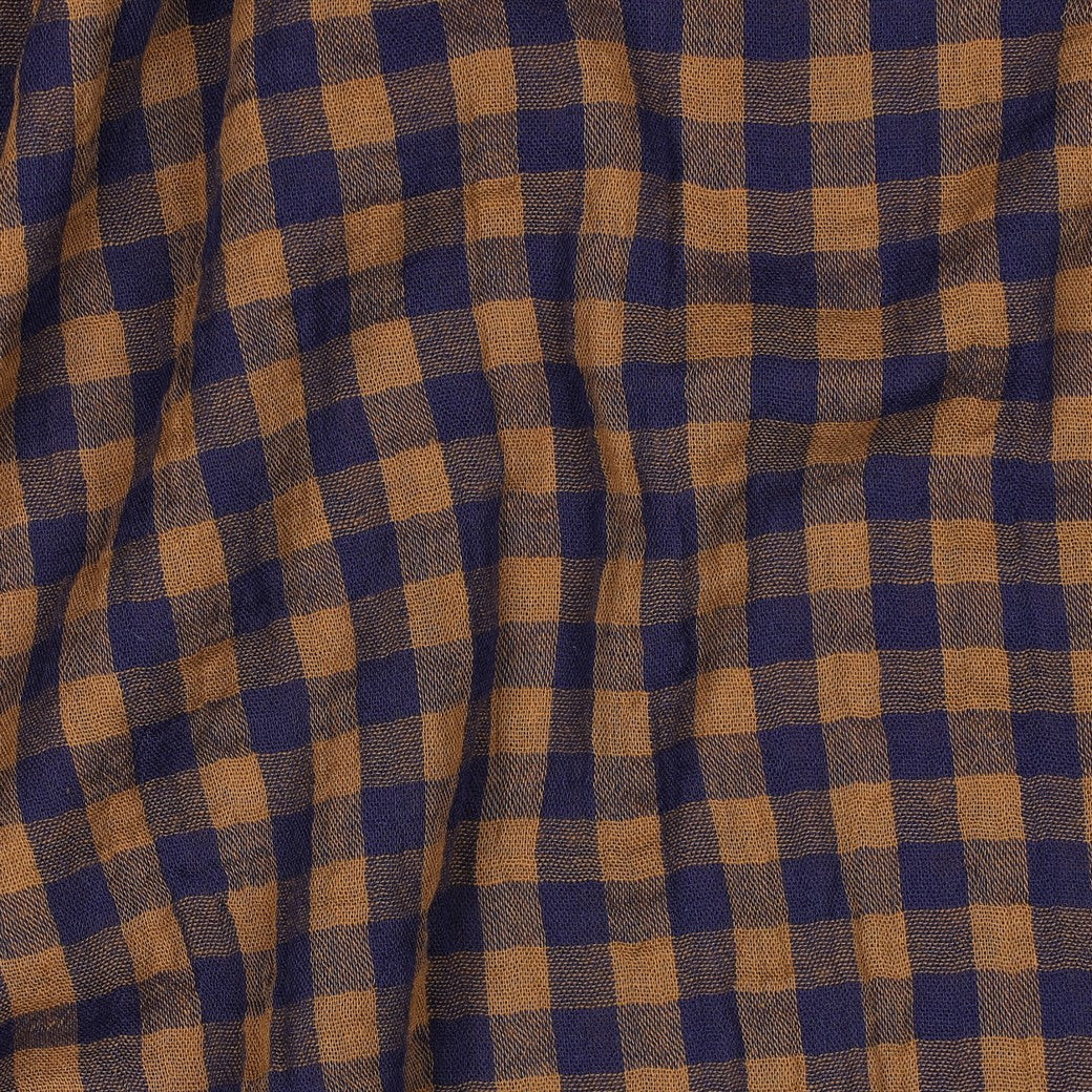 Hydrofiel yarn dyed ruiten bruin/navy