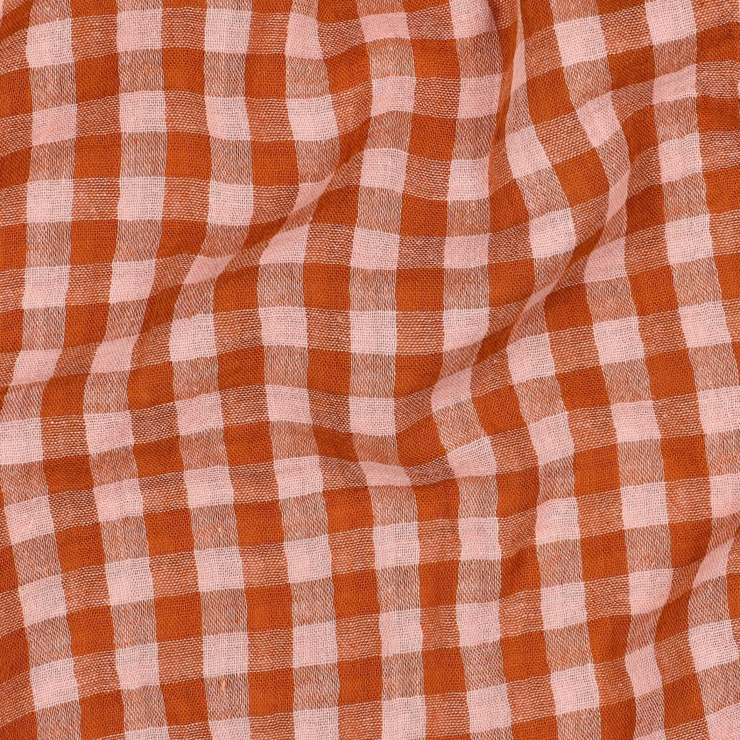 Hydrofiel yarn dyed ruiten roze/oranje