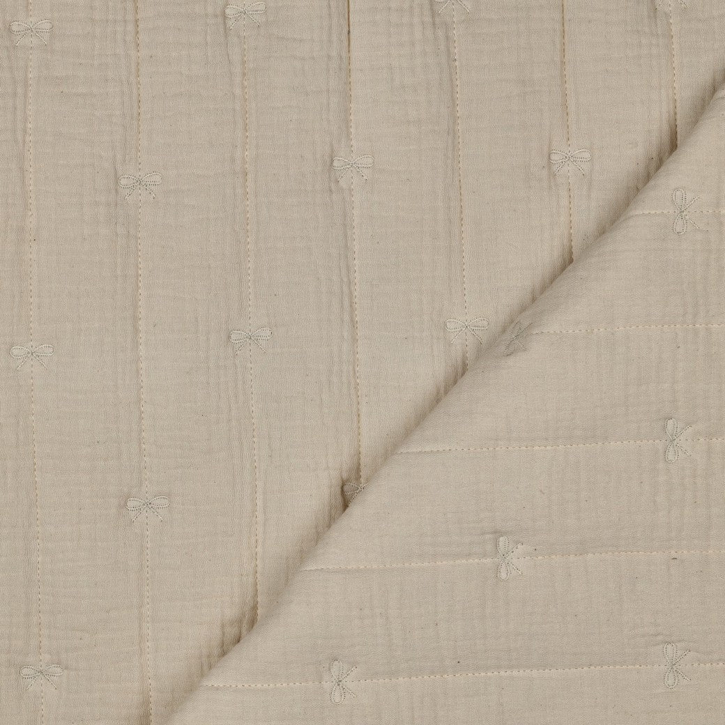 Stepped double gauze strikjes naturel