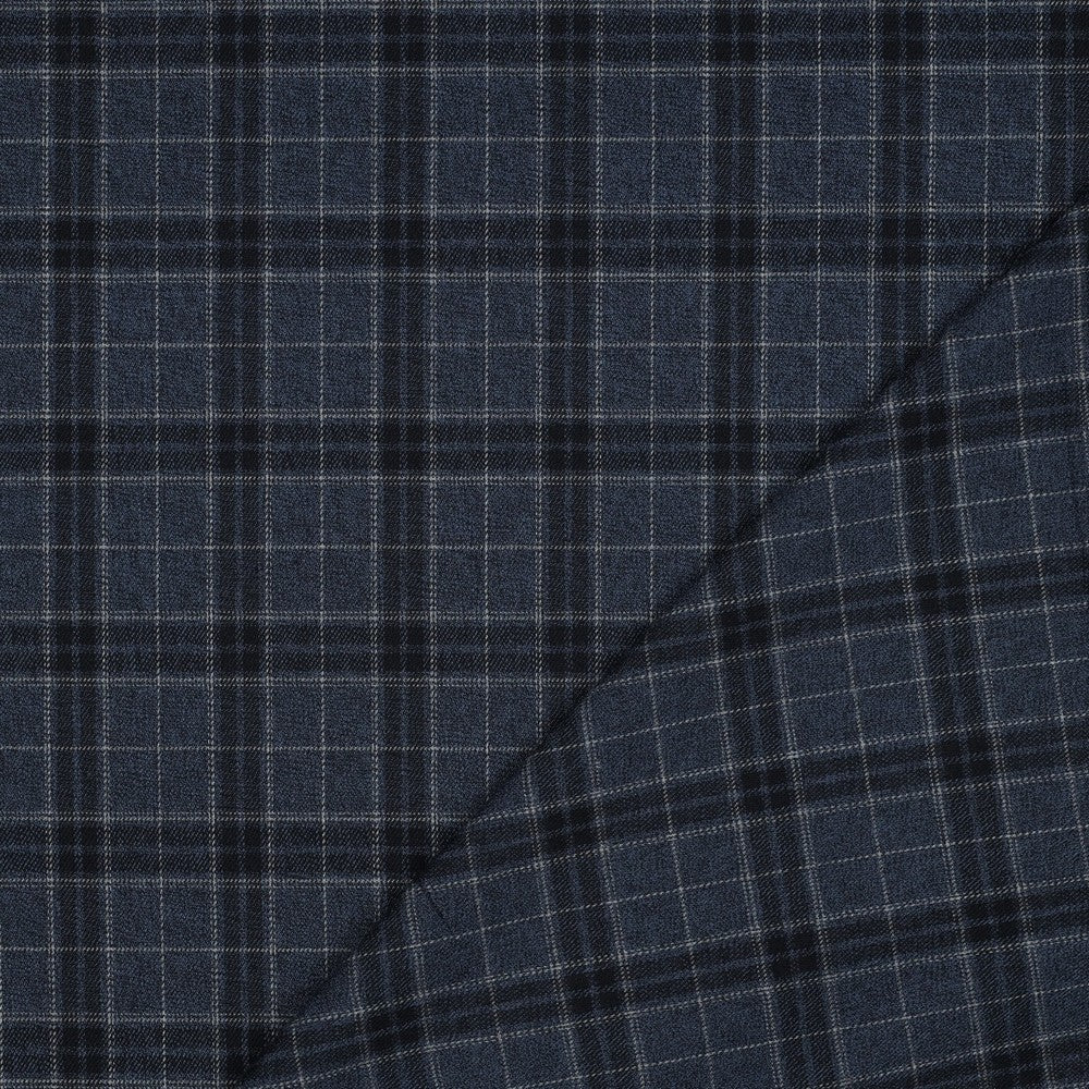 Tartan ruit donkerblauw/grijs