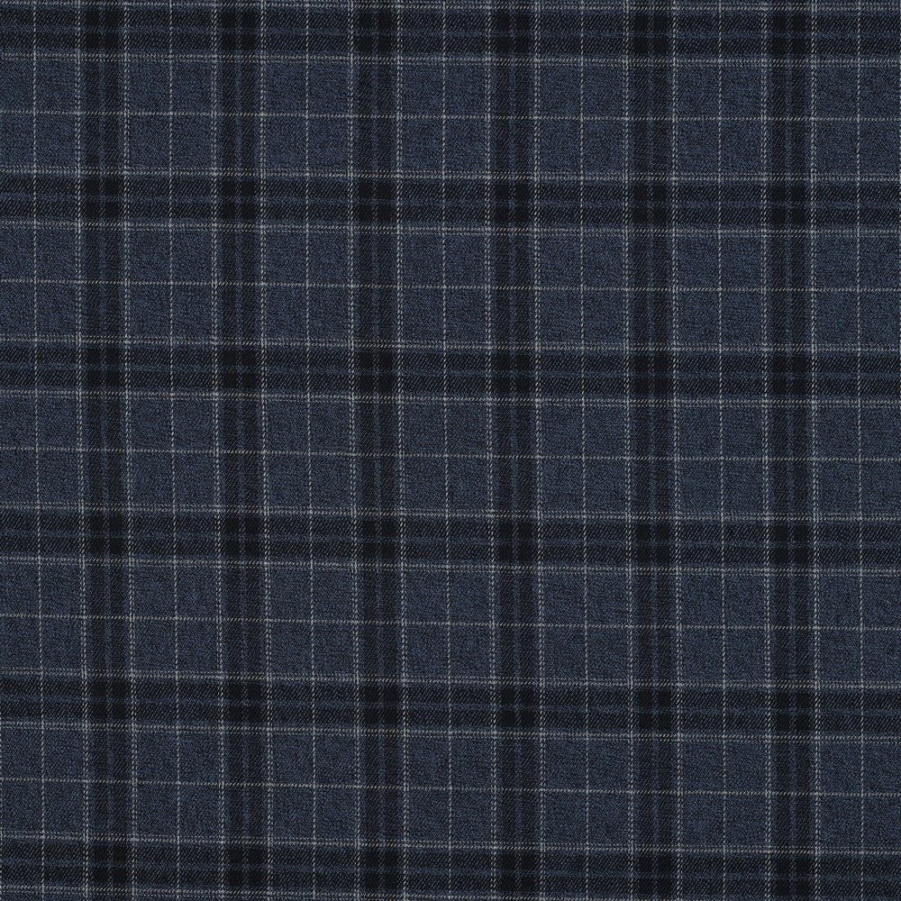 Tartan ruit donkerblauw/grijs