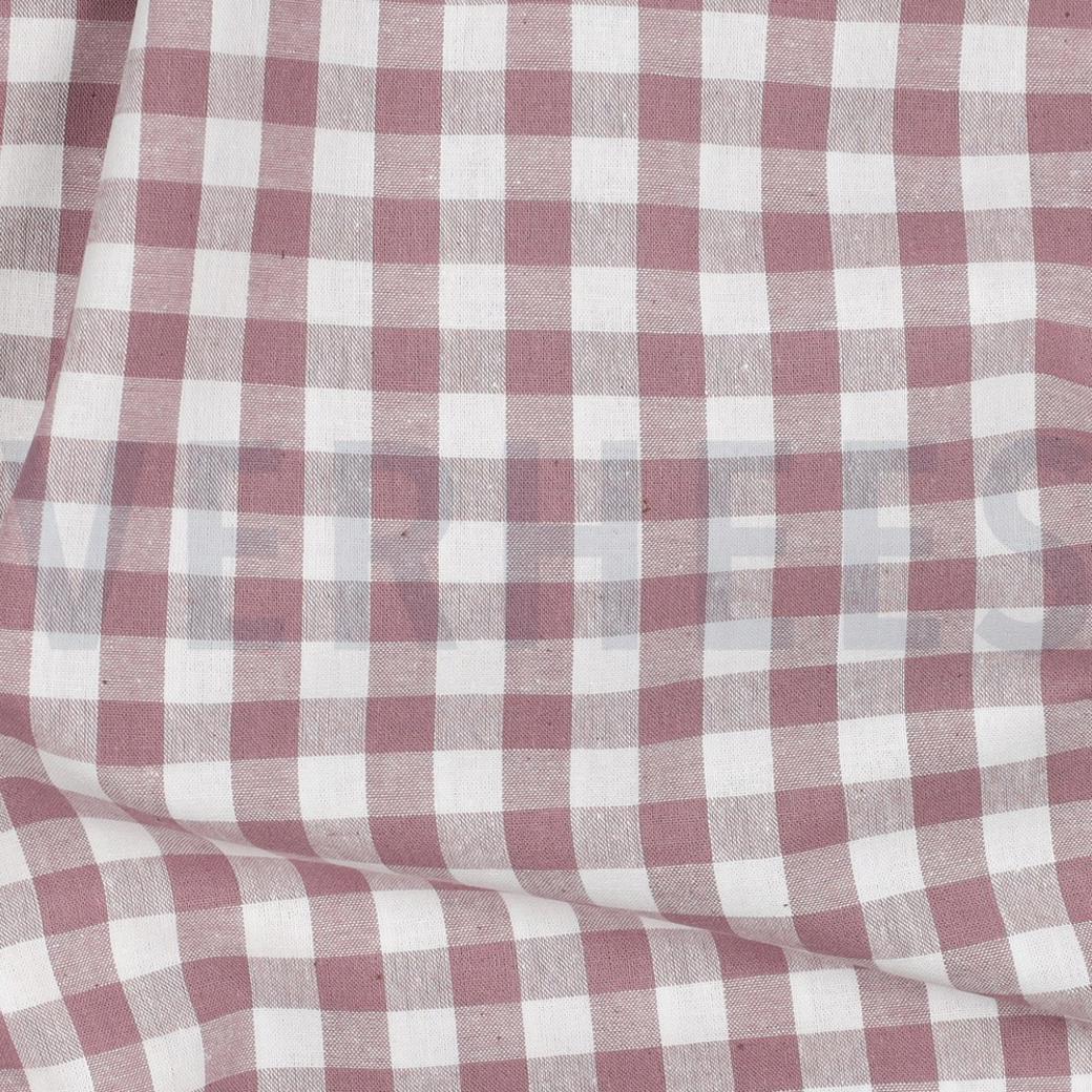Coupon 30cm yarn dyed poplin ruit 10mm mauve