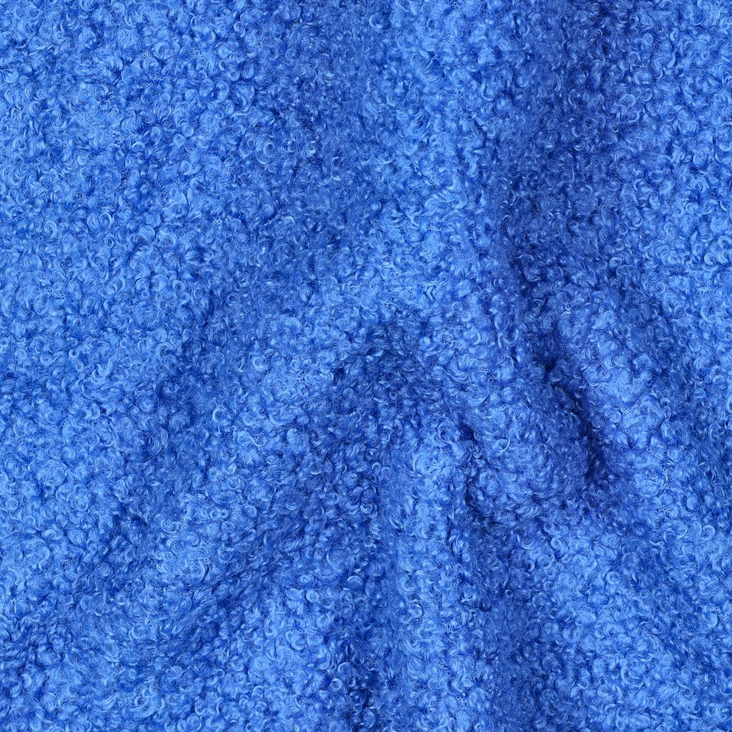 Teddy fleece double sided kobaltblauw