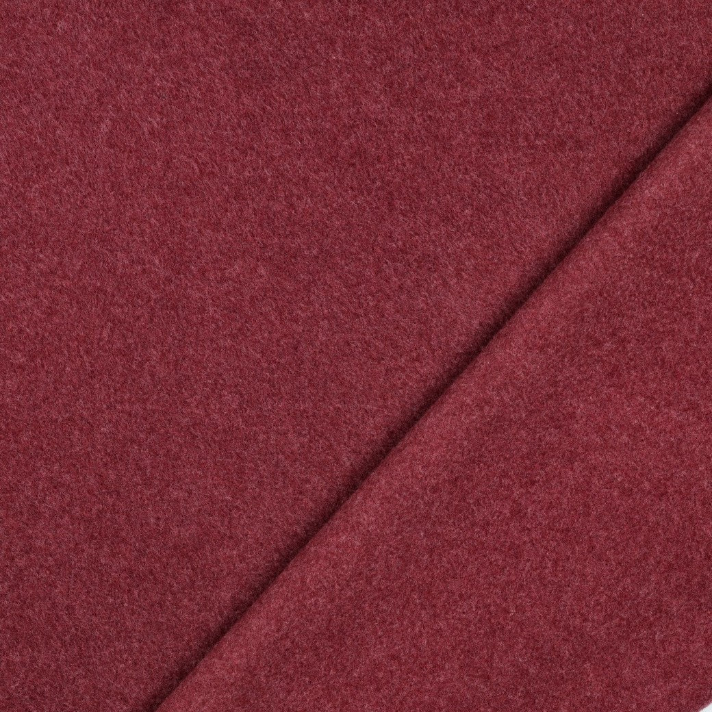 Katoenen fleece organic burgundy melange
