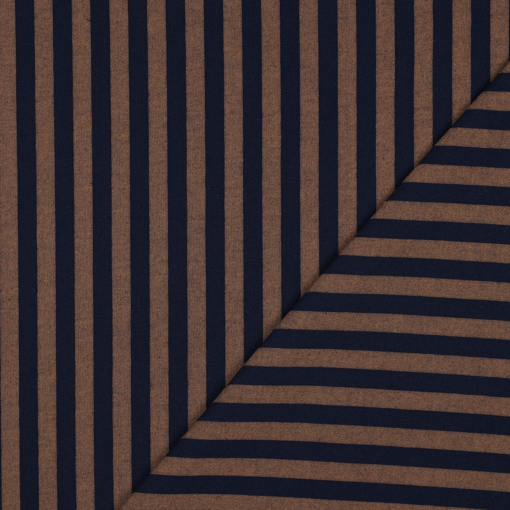 Yarn dyed katoen strepen navy