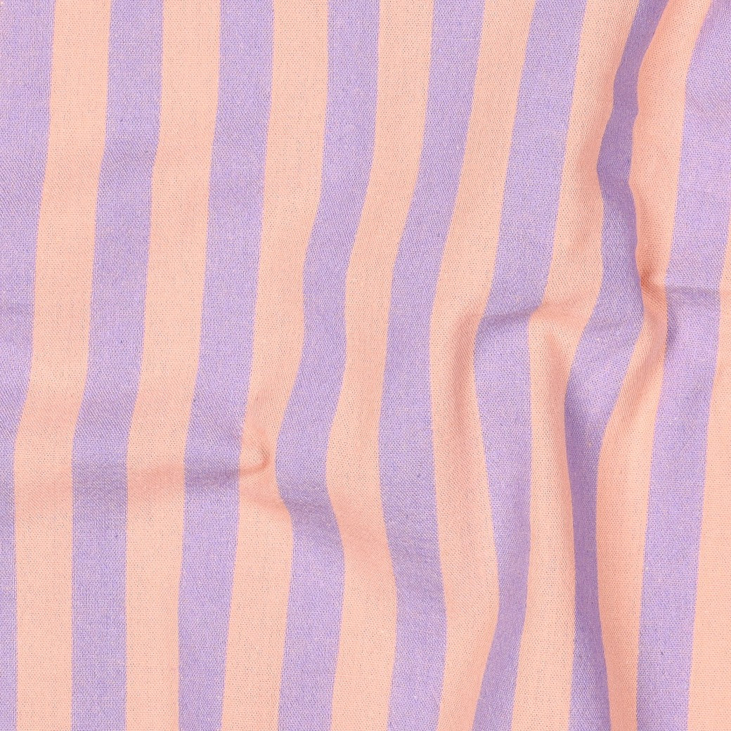 Yarn dyed katoen strepen perzik/lila