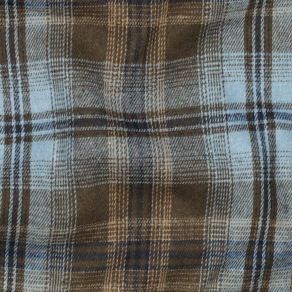 Brushed yarn dyed checks blauw/bruin