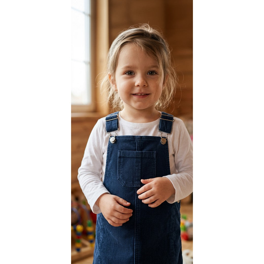 Denim babycord jeansblauw