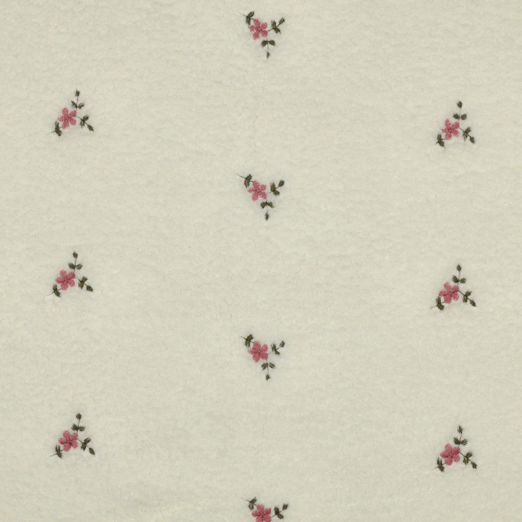 Teddy geborduurde bloemen ecru