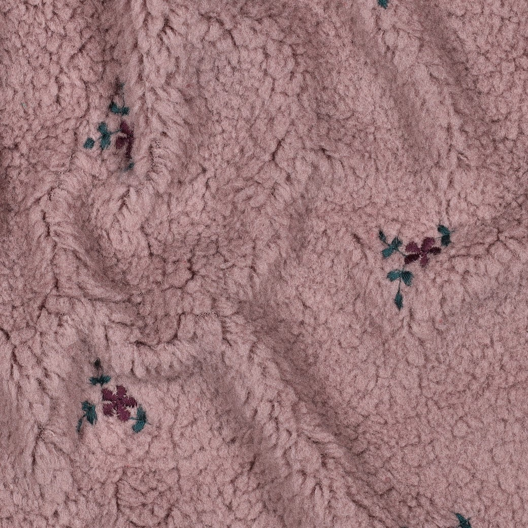 Teddy geborduurde bloemen mauve