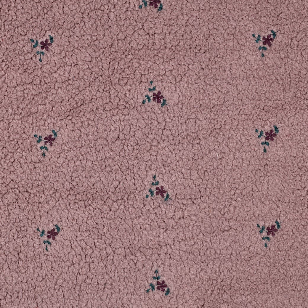 Teddy geborduurde bloemen mauve