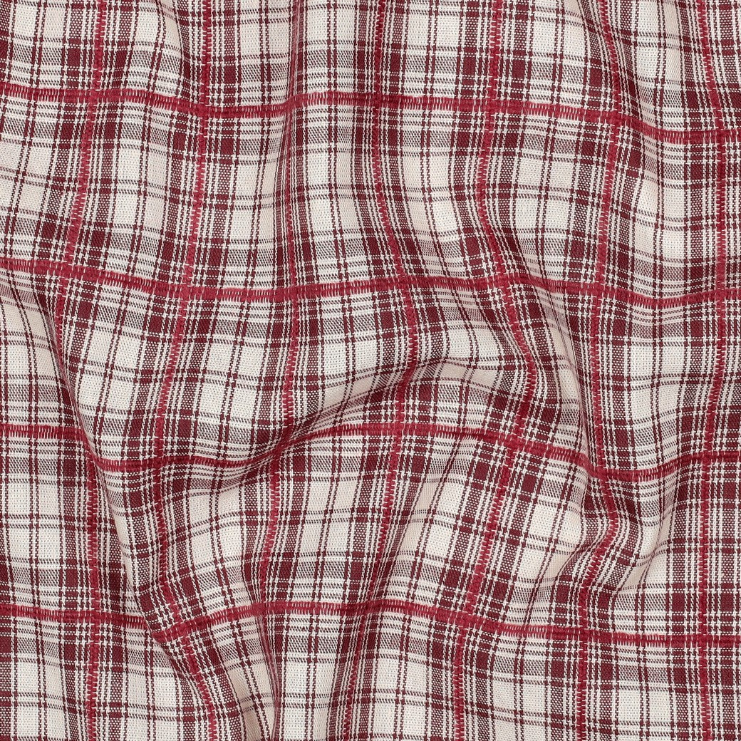 Katoen yarn dyed checks burgundy
