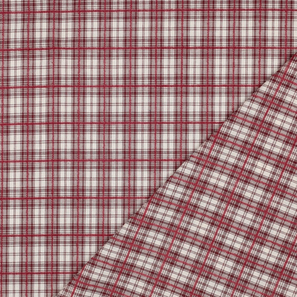 Katoen yarn dyed checks burgundy