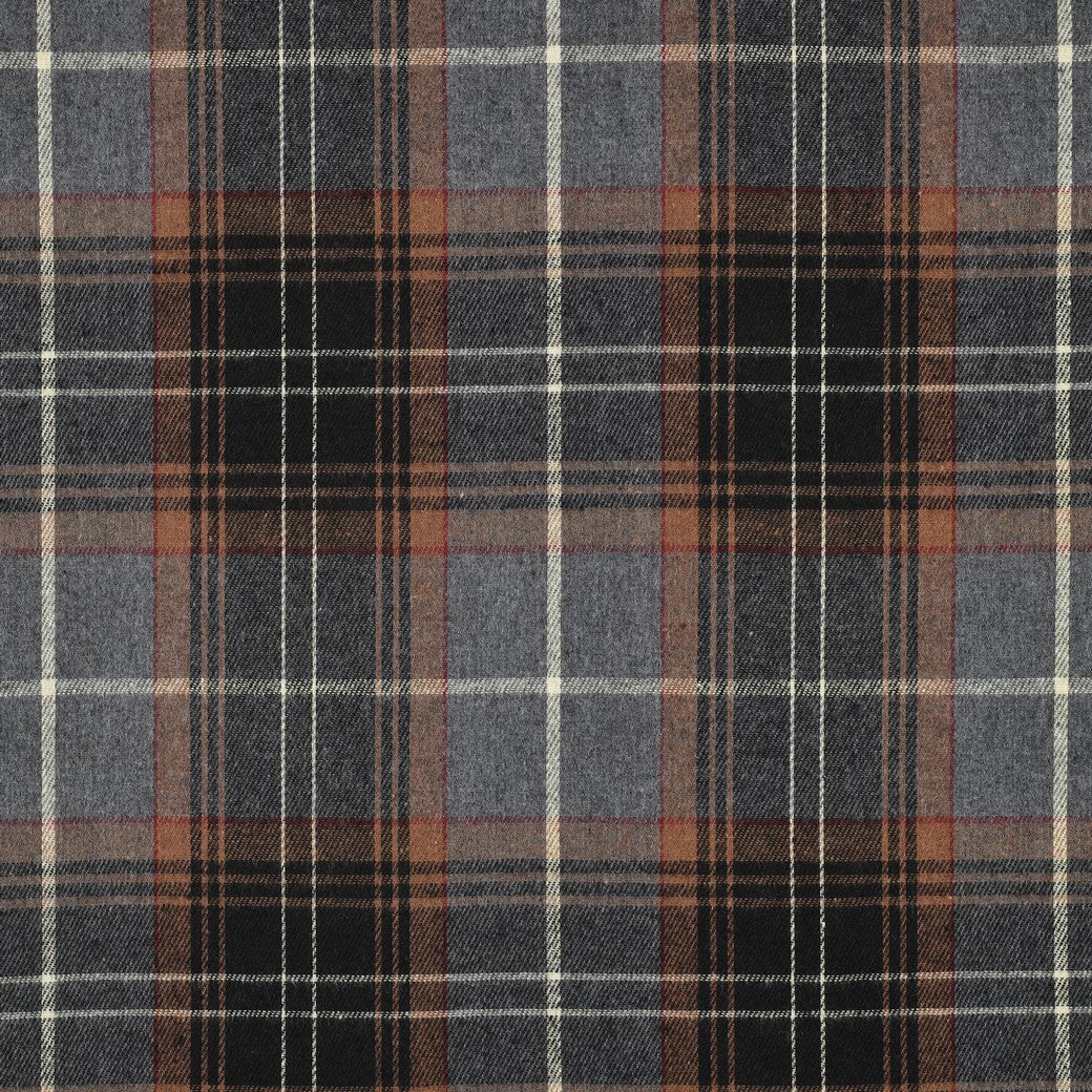 Brushed yarn dyed checks bruin/grijs