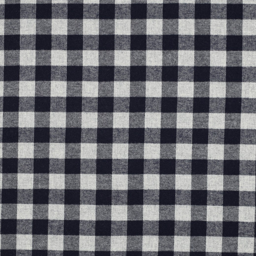 Yarn dyed katoen brushed ruiten navy
