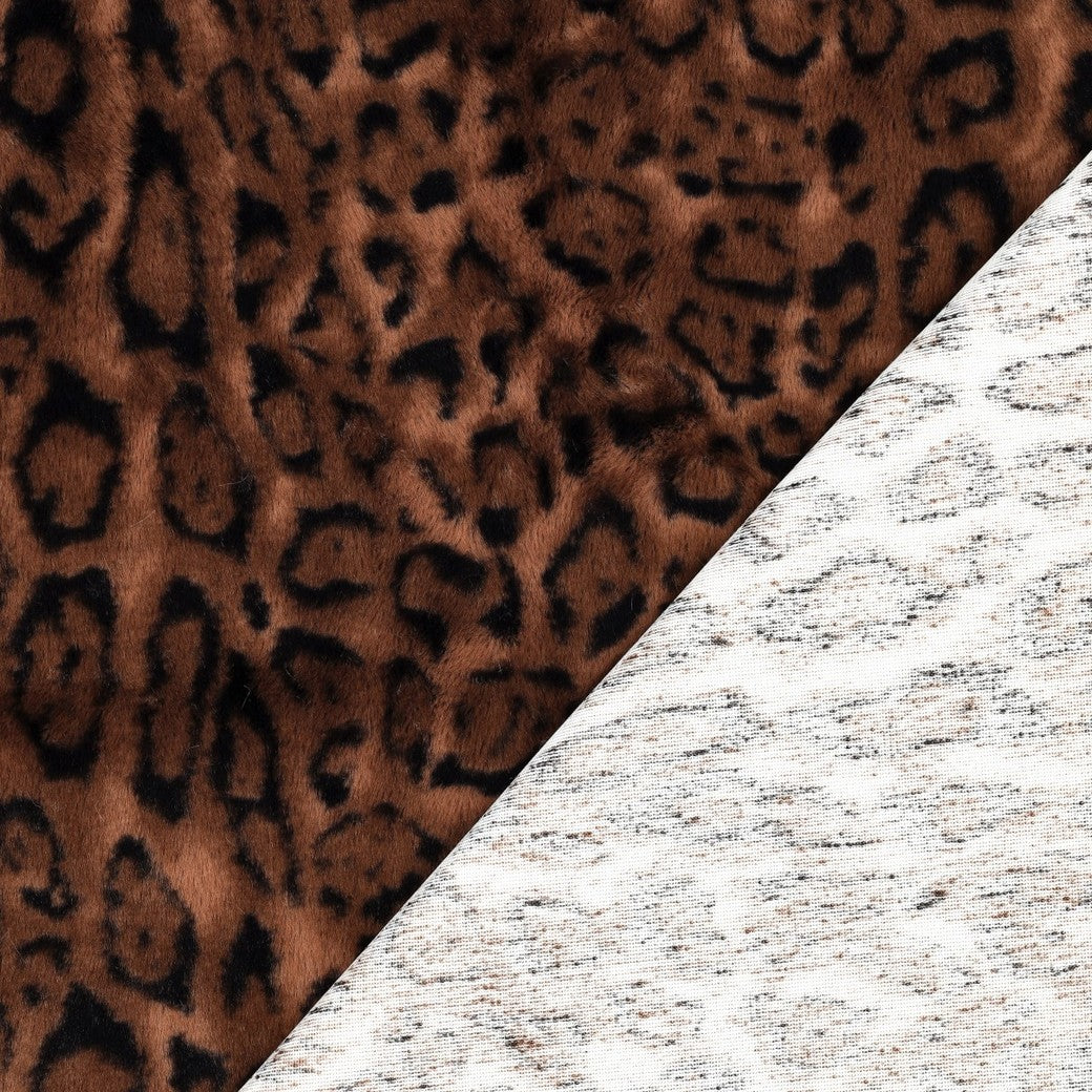 Faux fur luipaardprint bruin