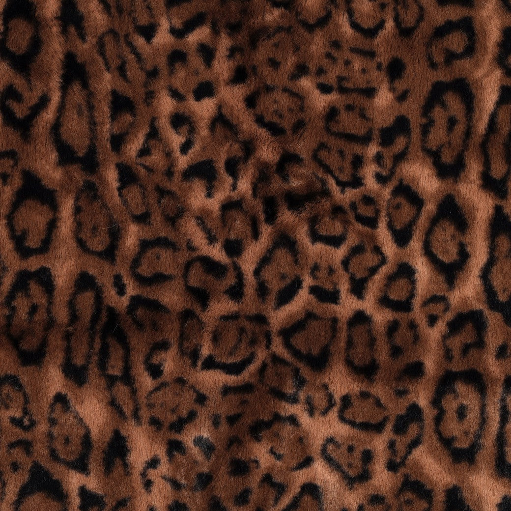 Faux fur luipaardprint bruin