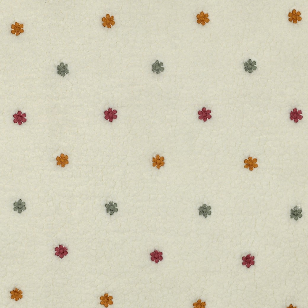 Teddy geborduurde bloemen offwhite